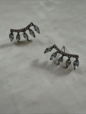Silver Crystal Marquise Ear Climbers - Women Jewelry